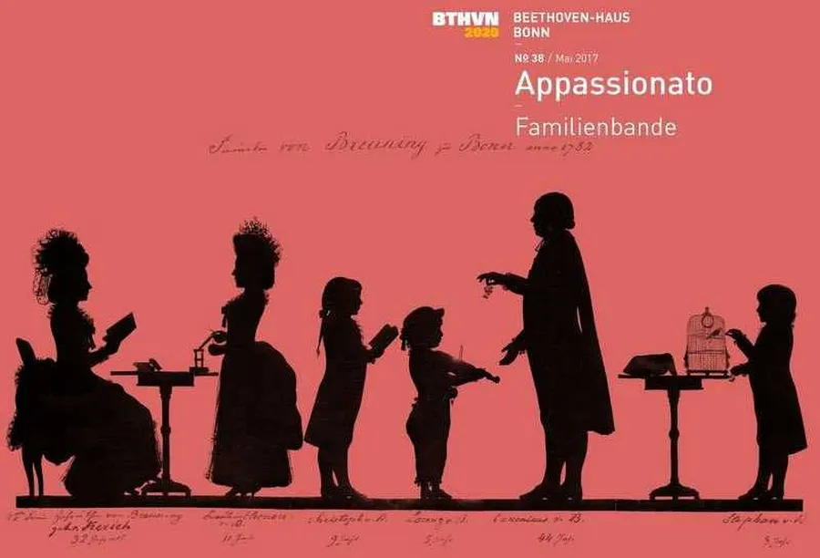 The covers of the Appassionato booklets are designed to match the theme of the booklet. The silhouette on the 'Family ties' booklet shows the von Breuning family, who were like a second family to Beethoven.