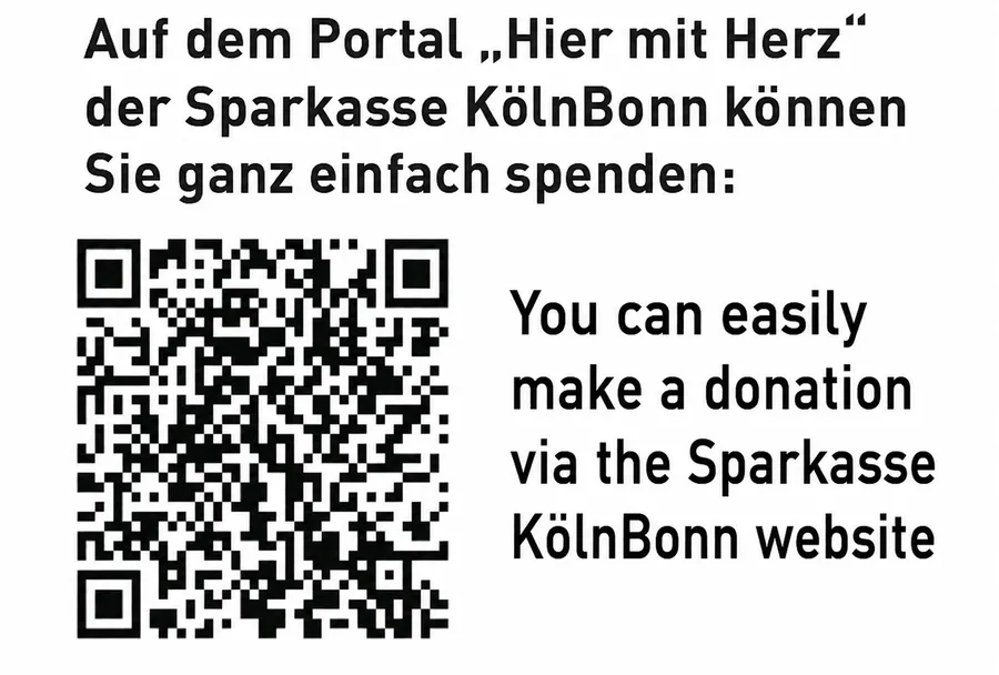 QR-Code: You can easily make a donation via the Sparkasse KölnBonn website